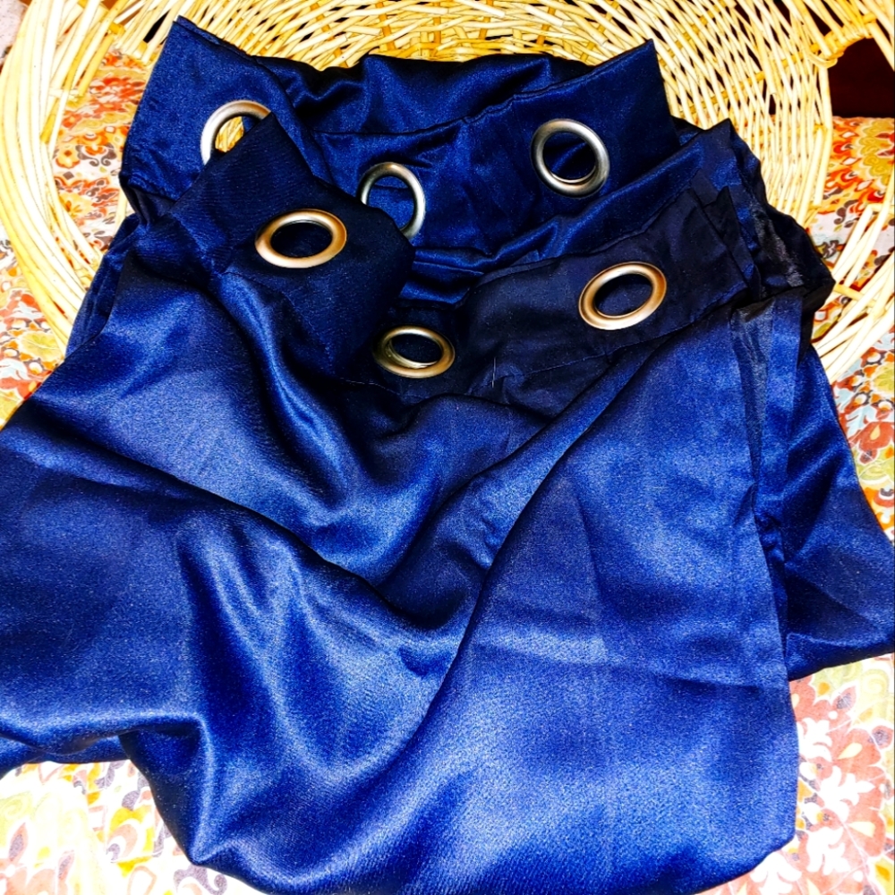 Royal Blue Set of Curtains